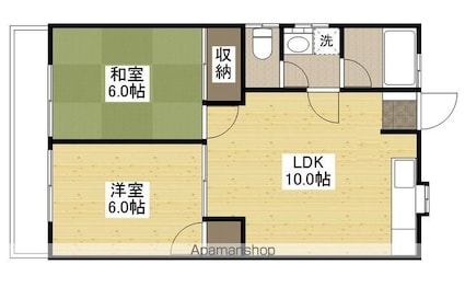 クリーンハイツ[2LDK/52.25m2]の間取図