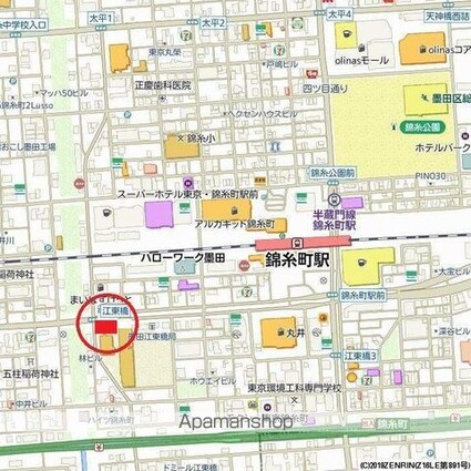 プライマルフロント錦糸町[1R/40.45m2]の配置図