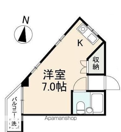 栄香ハイツ[1R/19m2]の間取図