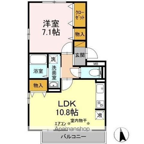 【千葉市稲毛区萩台町のアパートの間取り】