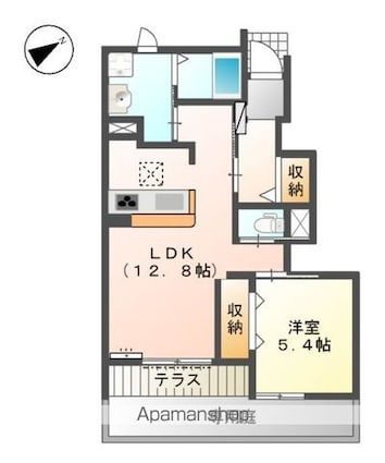 和歌山県和歌山市出島[1LDK/45.82m2]の間取図