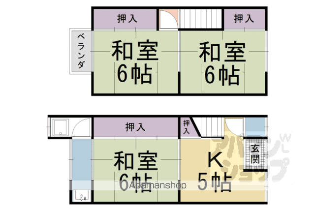 阪急電鉄京都線 東向日駅 徒歩10分 2階建 築47年の間取り写真