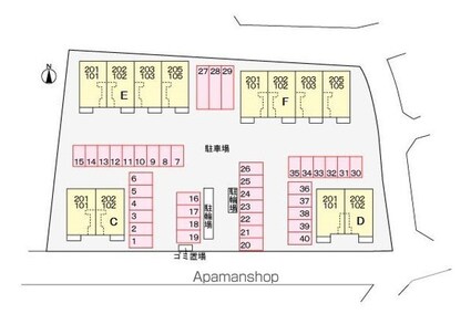 マーヴェラス　Ｅ[2LDK/54.85m2]の配置図