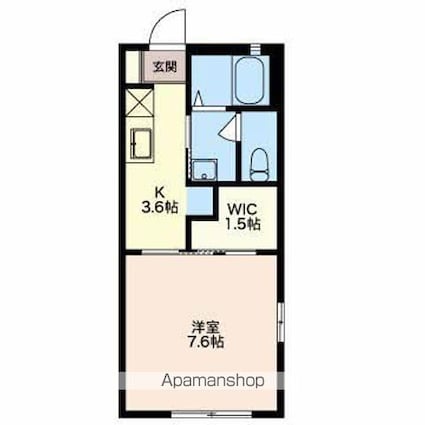 ヴィラエトワールＢ[1K/28.4m2]の間取図