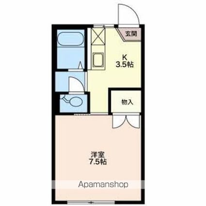 フォーブルＮ[1K/24.5m2]の間取図