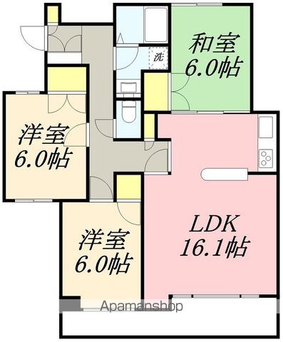 マンション北斗富岡Iの間取り写真