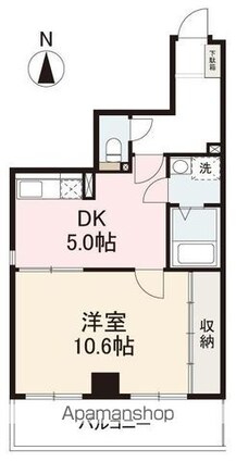 ジョア西の丸[1DK/44.54m2]の間取図