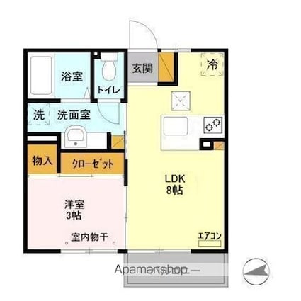 ラ・パルムドール[1LDK/30.13m2]の間取図