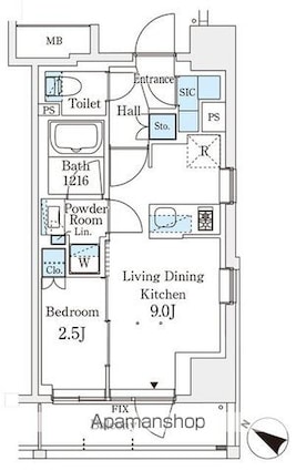 テラス駒込イースト[1LDK/30.78m2]の間取図