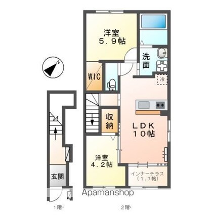仮）取手市上高井３７９アパート[2LDK/53.8m2]の間取図