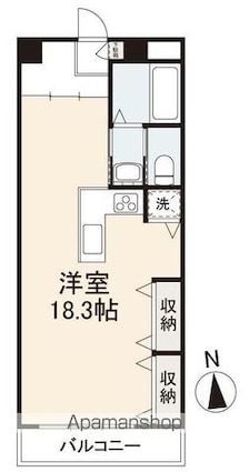 アルファライフ瓦町北２０３号[1R/40.06m2]の間取図