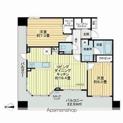 ライオンズシティ本所吾妻橋[2LDK/66.05m2]の間取図