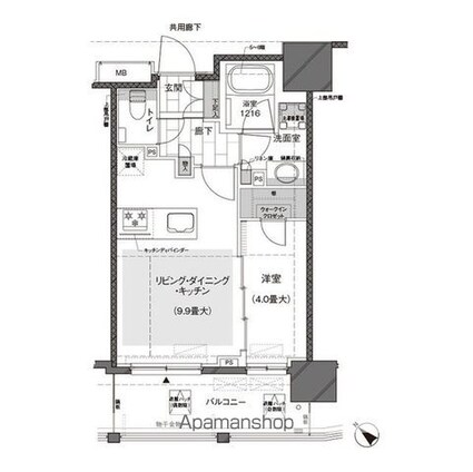 ルジェンテ武蔵小山[1LDK/36.08m2]の間取図