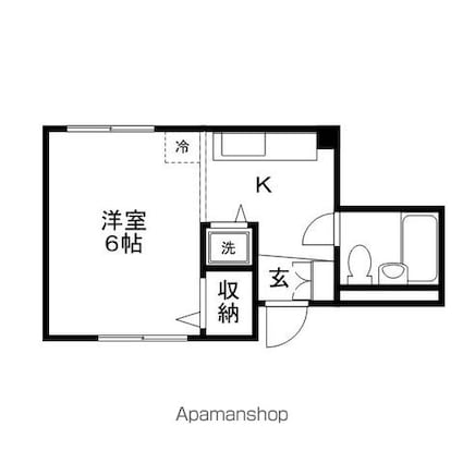 広島県広島市中区本川町２丁目[1K/19.08m2]の間取図