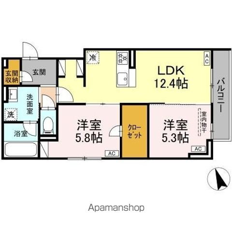 DーROOM 分梅の間取り写真