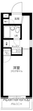 スカイコート千歳烏山第５[1K/18.25m2]の間取図