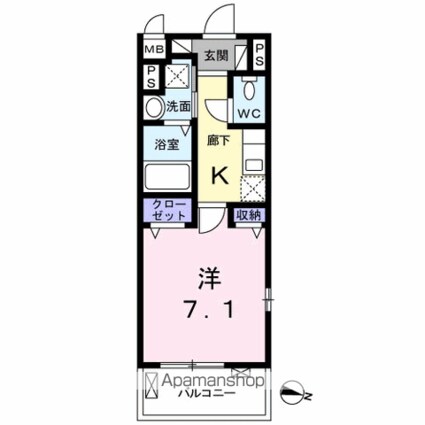 ディラヴェール光が丘[1K/26.14m2]の間取図