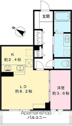玉南ビル（ＺＥＨ）[1LDK/37.79m2]の間取図