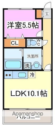 アークデュオ仙台宮町[1LDK/40m2]の間取図