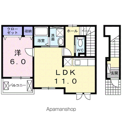 ラフィーネ坂本[1LDK/45.97m2]の間取図