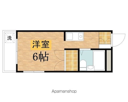 サンアベニュー椚田Ｂ[1R/16.3m2]の間取図