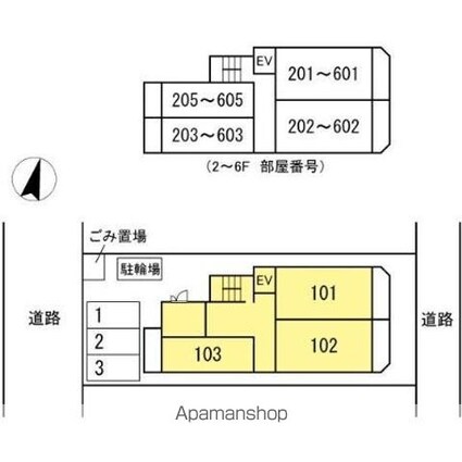 オリヴィエ宝町[1K/26.78m2]の配置図