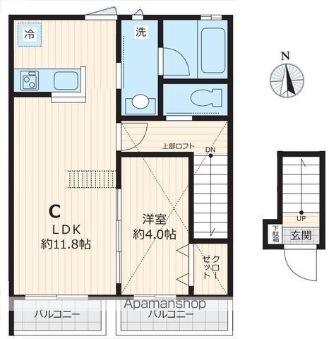 【調布市国領町のアパートの間取り】