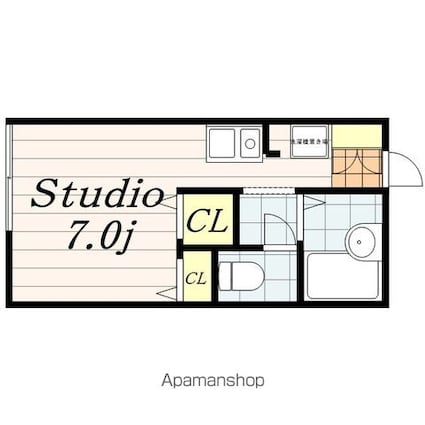 サンボナール弁天[1R/20.28m2]の間取図
