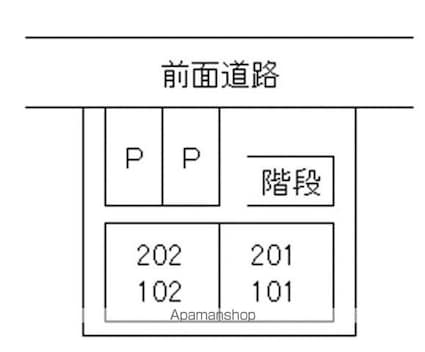 コーポ花咲[2K/33.51m2]の配置図