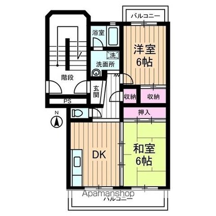 東京都西東京市中町３丁目[2DK/48.8m2]の間取図