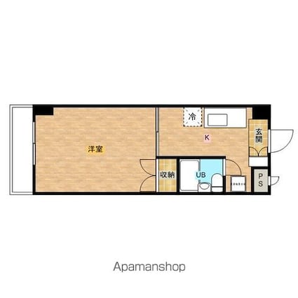 フラワーハウス[1R/20.79m2]の間取図