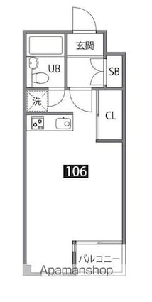 マリオン松庵[1K/26.37m2]の間取図