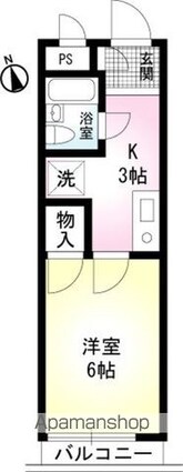 エステーム下高井戸[1K/20.14m2]の間取図