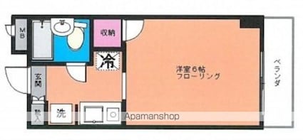 東京都新宿区荒木町[1K/18.81m2]の間取図