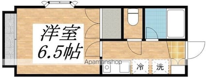 プレミール国立[1K/20.88m2]の間取図