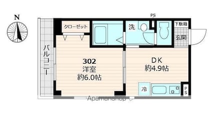 東京都荒川区東尾久５丁目[1DK/26.91m2]の間取図