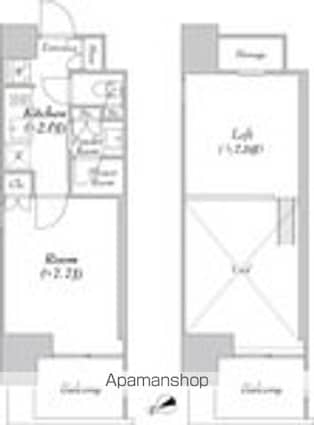 カナルフロント芝浦[1K/25m2]の間取図