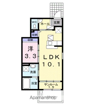 ベル　ソレイユ[1LDK/35.55m2]の間取図