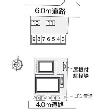 レオネクスト松風[1K/26.08m2]の配置図