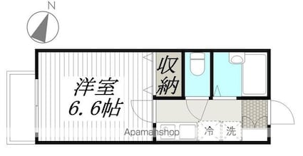 シュガール戸部本町[1K/21.8m2]の間取図