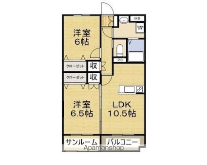 アステール[2LDK/58.87m2]の間取図
