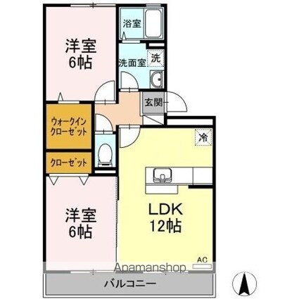 ビレッジ北久保　Ｂ棟[2LDK/56.3m2]の間取図