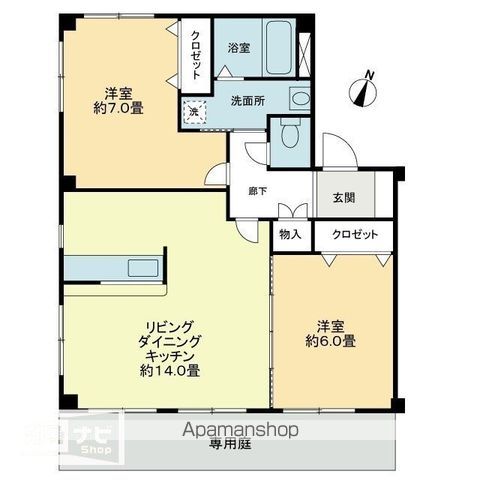 フォブール世俵Ｂの間取り