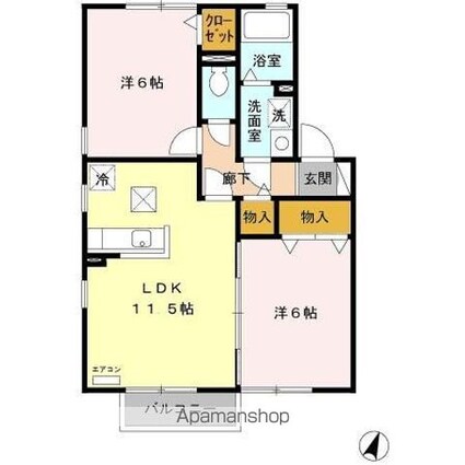 グランシャリオ　ＡＢＣ[2LDK/53.76m2]の間取図