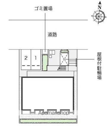 レオネクスト駒止[1R/26.5m2]の配置図