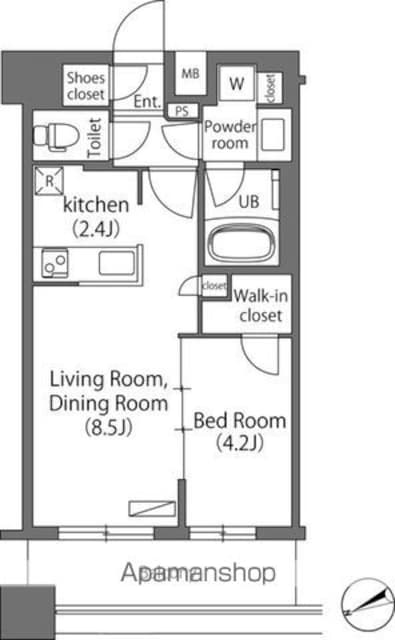 東京都練馬区豊玉北５丁目[1LDK/38.08m2]の間取図