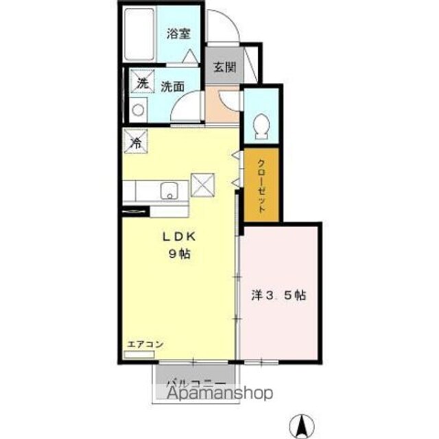 カルムコンジェ　Ⅱ[1R/31.14m2]の間取図
