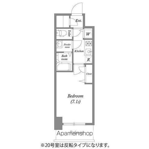 大阪市中央区東高麗橋のマンションの間取り