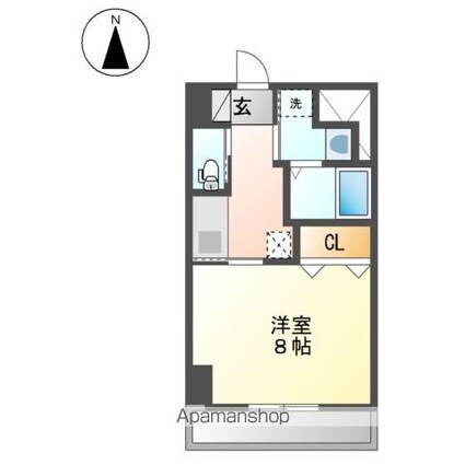 レジデンスヒルズ　ザ　ワカヤマ[1K/30.08m2]の間取図