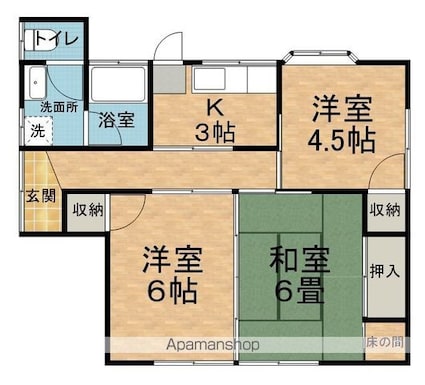 長野県松本市神田１丁目[3K/52m2]の間取図